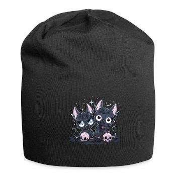 Kawaii Cat Pastel Goth Devilish - Jersey Beanie - black - Front