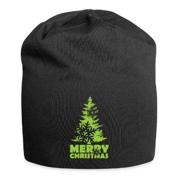 Weihnachten Tanne Weihnachtsbaum Schnee Flocke - Jersey-Beanie - Schwarz - Vorne