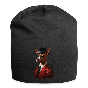 Basenji - Jersey-Beanie - Schwarz - Vorne