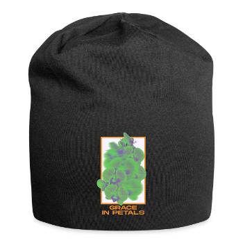 La grâce en pétales - Art floral - Bonnet en jersey - noir - Devant