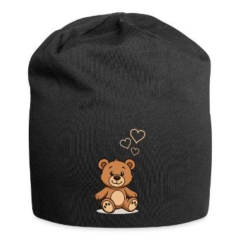 teddybaer comic love - Jersey-Beanie - Schwarz - Vorne