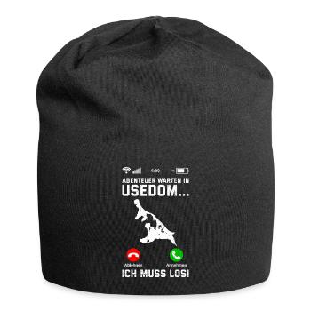 Island of Usedom ADVENTURE AWAITS IN USEDOM MUST GO - Jersey Beanie - black - Front