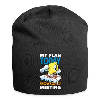 Snowboarding Snowboard Meeting Chairlift - Jersey Beanie - black - Front
