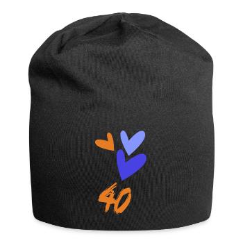 40. 40 ANS. 40e ANNIVERSAIRE. ANNIVERSAIRE 40 ANS. - Bonnet en jersey - noir - Devant