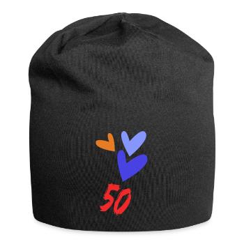 50. 50 ANS. 50e ANNIVERSAIRE. ANNIVERSAIRE 50 ANS. - Bonnet en jersey - noir - Devant