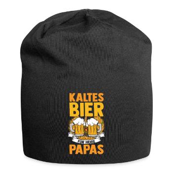 Bière, fête des pères, papa, papa - Bonnet en jersey - noir - Devant