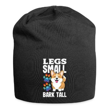 Kurze Beine, Große Einstellung, Corgi - Jersey-Beanie - Schwarz - Vorne