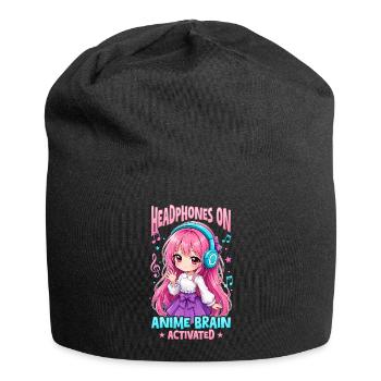 Anime et musique Chibi - Bonnet en jersey - noir - Devant