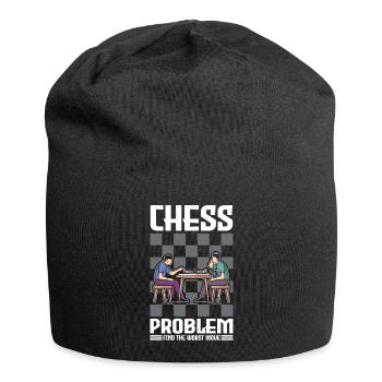 Schach Schachspieler Schachbrett - Jersey-Beanie - Schwarz - Vorne