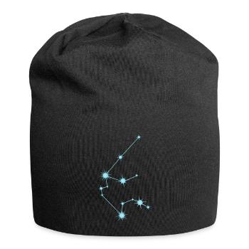 Wassermann, Stern, Sternbild, Tierkreiszeichen Blau - Jersey-Beanie - Schwarz - Vorne