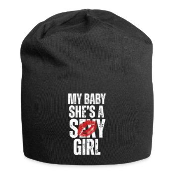Mein Baby Sie ist ein sexy Mädchen - Jersey-Beanie - Schwarz - Vorne