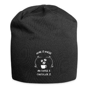 Café, expresso, café et chocolat - Bonnet en jersey - noir - Devant