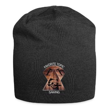 Carpenter, carpenter, carpenter, carpenter, craftsman, wood - Jersey Beanie - charcoal grey - Front