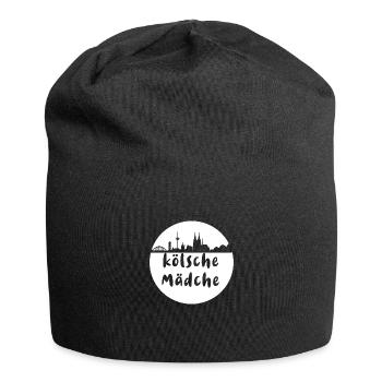 Köln, skyline,scherenschnitt,weiss,kölsche mädche - Jersey-Beanie - Schwarz - Vorne