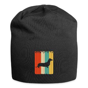Retro Vintage Dachshund Gifts for Dog Lovers.Puppy - Jersey Beanie - black - Front