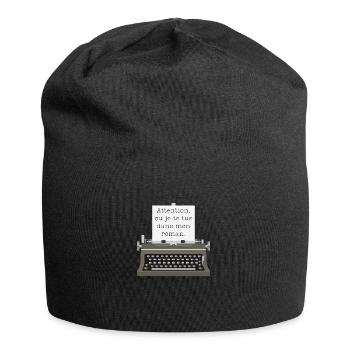 Attention ou je te tue dans mon roman - Bonnet en jersey - noir - Devant