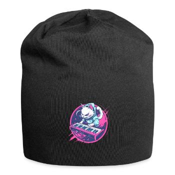Synth Cat - Jersey Beanie - black - Front