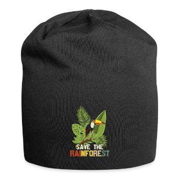 Sauvez la forêt tropicale avec le tucan et le design floral - Bonnet en jersey - noir - Devant
