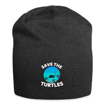 Rétro Créature Marine Océan Animal Sauvez les Tortues - Bonnet en jersey - charbon - Devant
