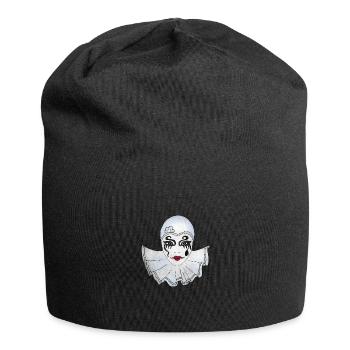 Pierrot weiß Karneval Venedig Illustration - Jersey-Beanie - Schwarz - Vorne