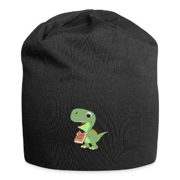 Dinosaurier frisst Klassenbuch für Lehrer Schüler - Jersey-Beanie - Schwarz - Vorne