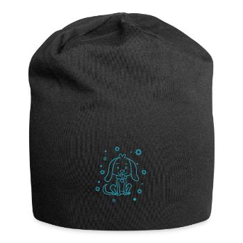 small cuddly dog - Jersey Beanie - black - Front