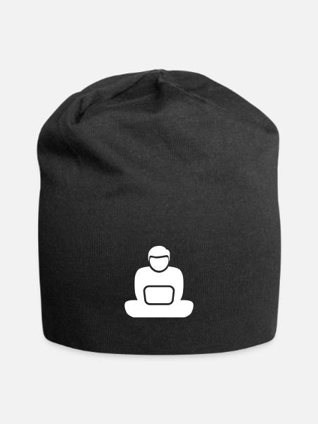 Laptop Work and Travel - Jersey-Beanie - Schwarz
