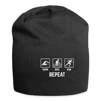 Triathlon swim bike run Repeat - Jersey-Beanie - Schwarz - Vorne