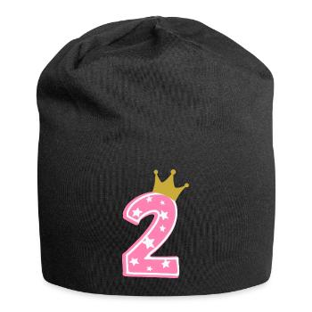 2 Krone 2. Geburtstag 2 Jahre - Jersey-Beanie - Schwarz - Vorne
