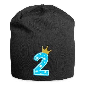 2 Krone 2. Geburtstag 2 Jahre - Jersey-Beanie - Schwarz - Vorne