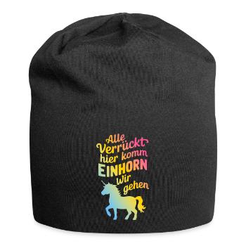 Einhorn Einhörner Fabelwesen Mystisch - Jersey-Beanie - Schwarz - Vorne