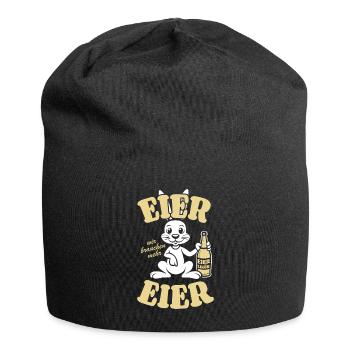Eier wir brauchen mehr Eier - Prost - Ostern - Jersey-Beanie - Schwarz - Vorne
