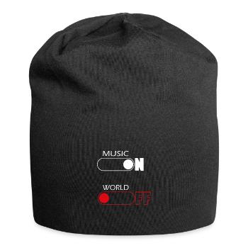 Ein- und Ausschalttasten, Musik, Welt - Jersey-Beanie - Schwarz - Vorne