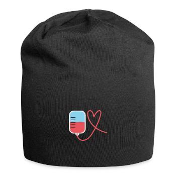 Blood donation heart form - Jersey Beanie - black - Front
