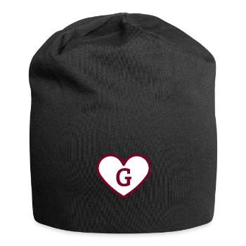 Buchstabe g Herz Sport Trend Burgund - Geschenkidee - Jersey-Beanie - Schwarz - Vorne