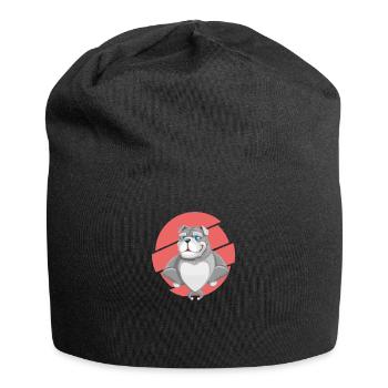 bulldog dogge hund tier - Jersey-Beanie - Schwarz - Vorne