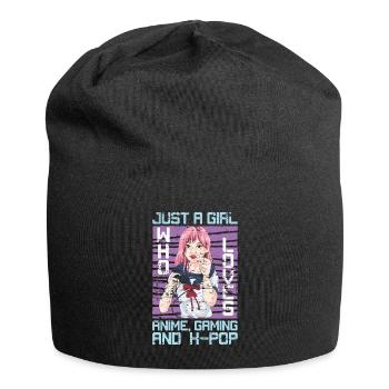Gamer Mädchen Geschenk Gaming K Pop Anime - Jersey-Beanie - Schwarz - Vorne