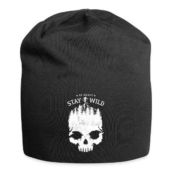 Ski fahren - Totenkopf - Be Brave Stay Wild - Jersey-Beanie - Schwarz - Vorne