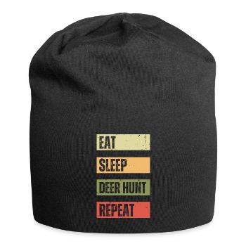 Eat Sleep Deer Hunt Repeat | Deer Hunting - Jersey Beanie - black - Front