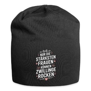 Twin Mom Zwillingsmutter Mama von Zwillingen - Jersey-Beanie - Schwarz - Vorne