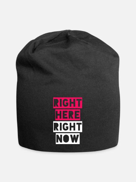 RIGHT HERE RIGHT NOW - Jersey Beanie - black