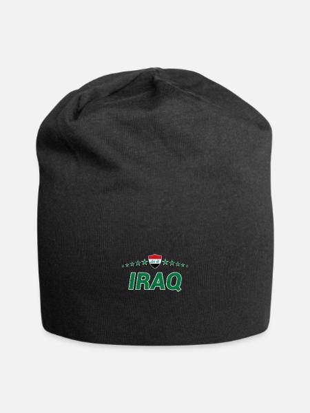 Irak - Jersey-Beanie - Schwarz