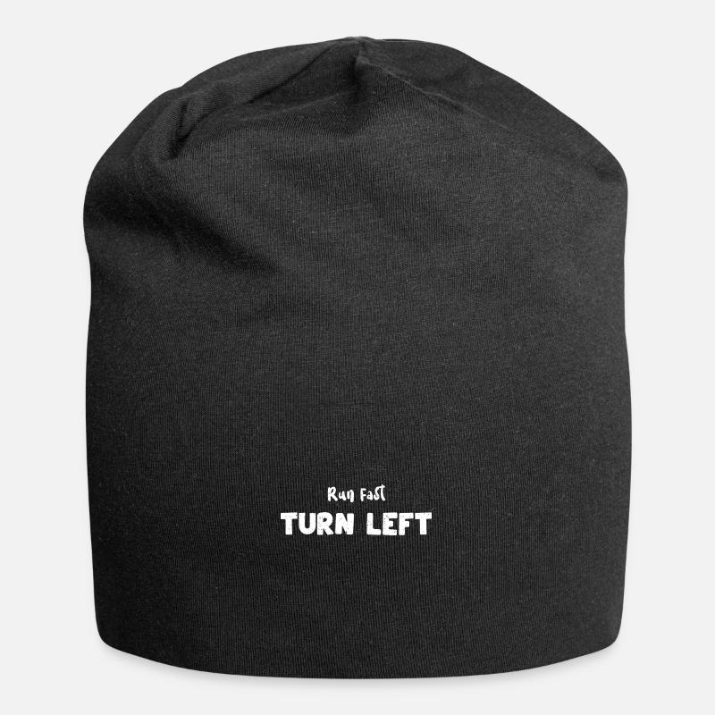 Run Fast Turn Left - Workout - Jersey Beanie - black