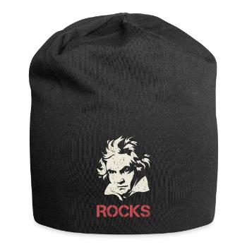 Ludwig van Beethoven Silhouette Rocks Gift - Jersey Beanie - black - Front