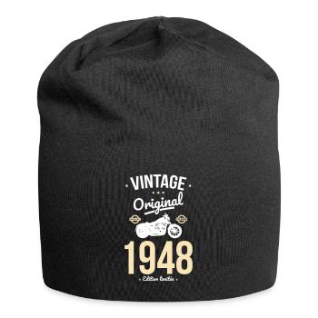 Birthday 75 years - Vintage 1948 Original - Jersey Beanie - black - Front