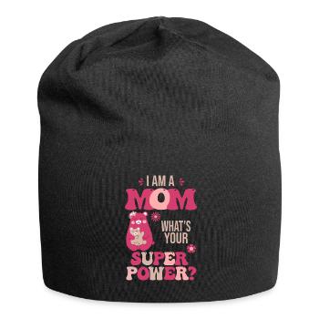 Mom Mommy superpower - Bonnet en jersey - noir - Devant
