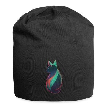 Art de chat au néon - Bonnet en jersey - noir - Devant