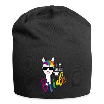 LGBTQ Lama aussi Mariée Enterrement de vie de jeune fille Enterrement de vie de jeune fille - Bonnet en jersey - noir - Devant