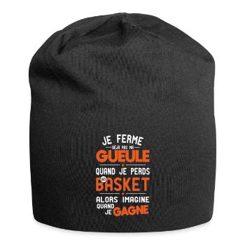 Ich halte nicht den Mund, wenn ich beim Basketball verliere - Jersey-Beanie - Schwarz - Vorne