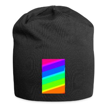 | de dégradé Couleurs arc-en-ciel | Modèle - Bonnet en jersey - noir - Devant